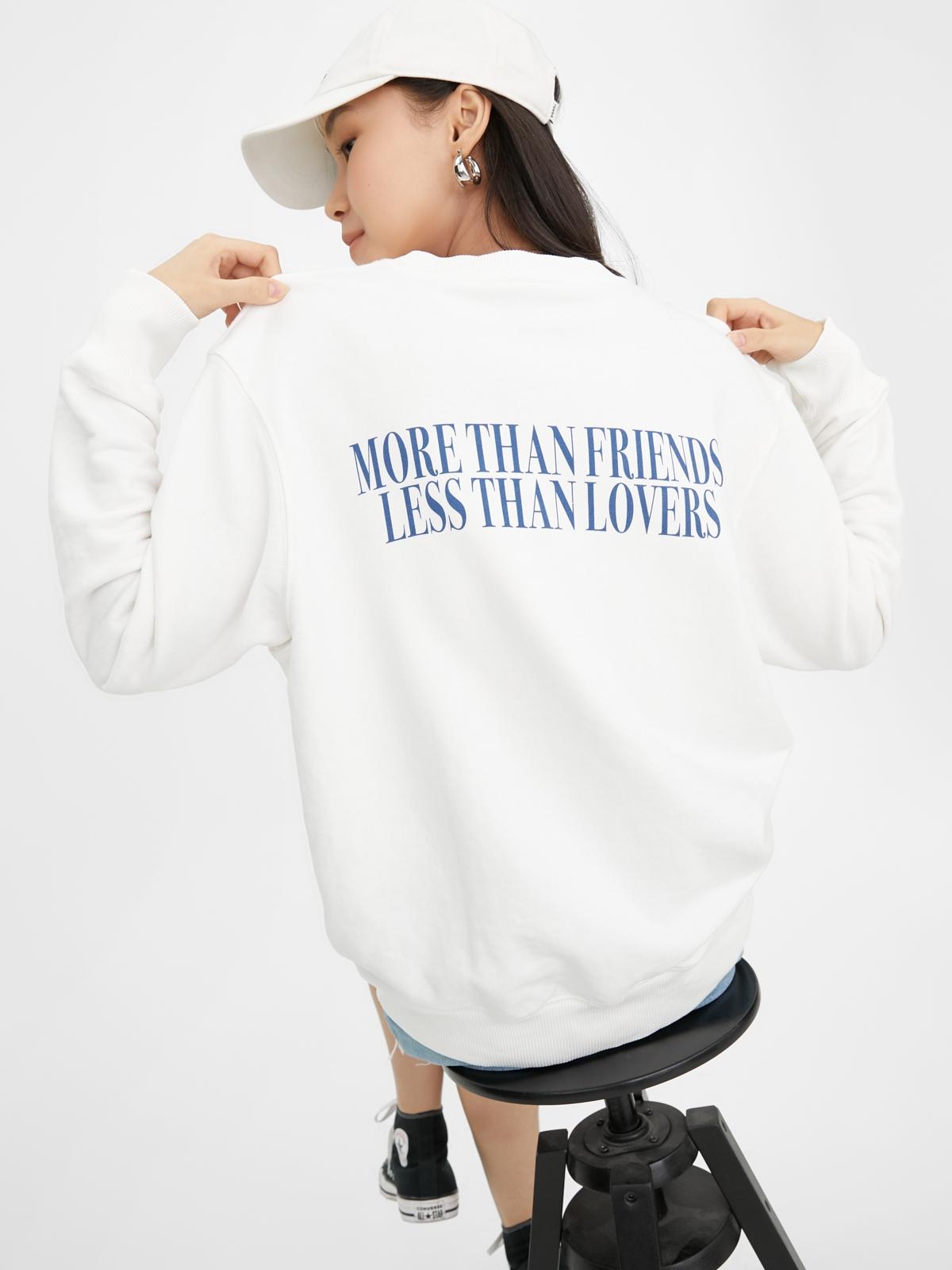 Sustainable More Than Friends Graphic Sweatshirt - Cream