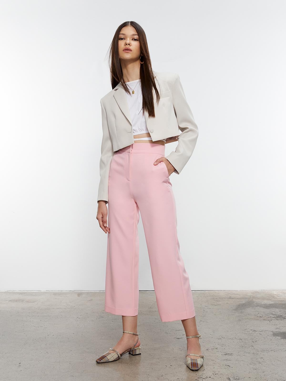 High Waisted Pants - Pink
