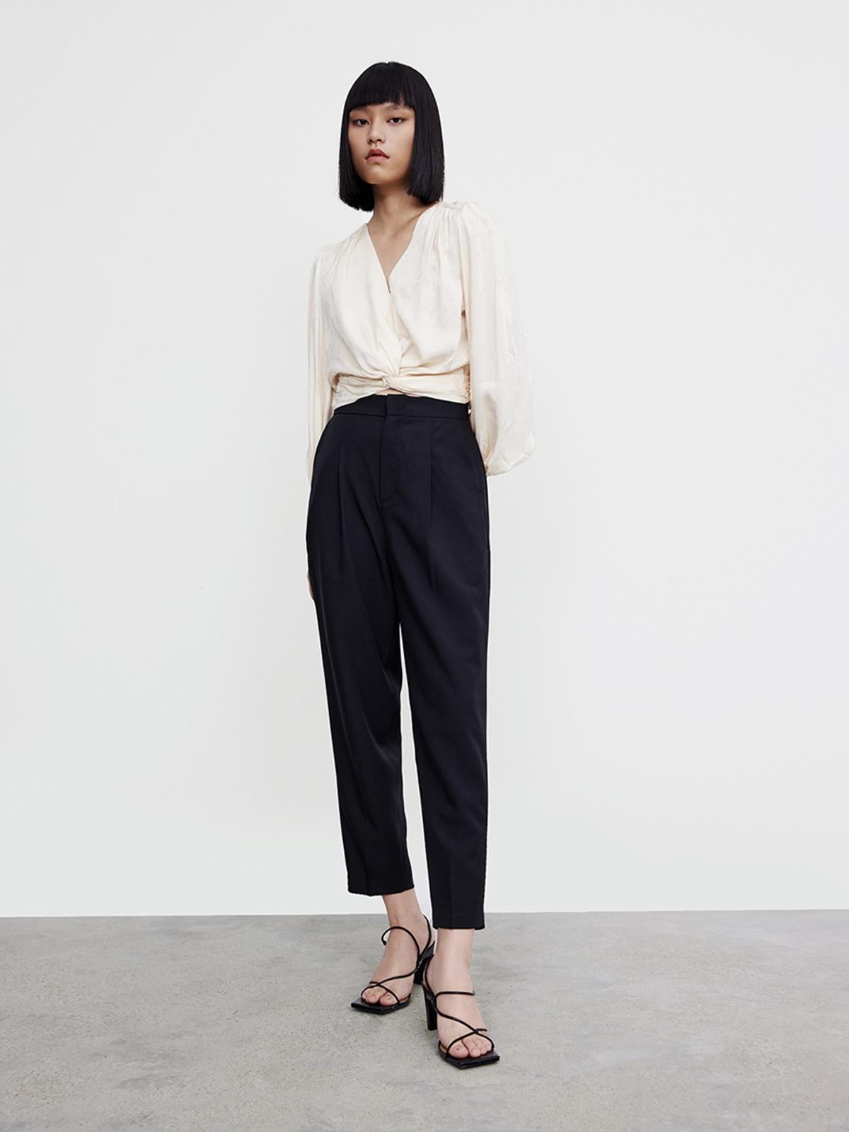 Textured Crossover Top - Pink