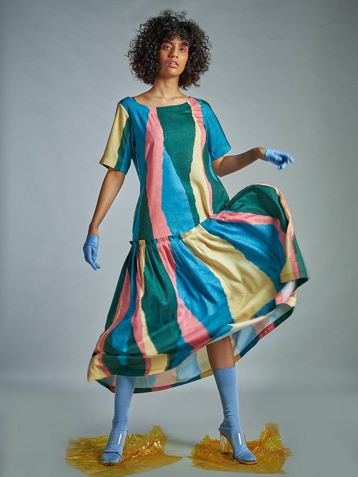 Brighton Drop Waist Maxi Dress - Multi Color