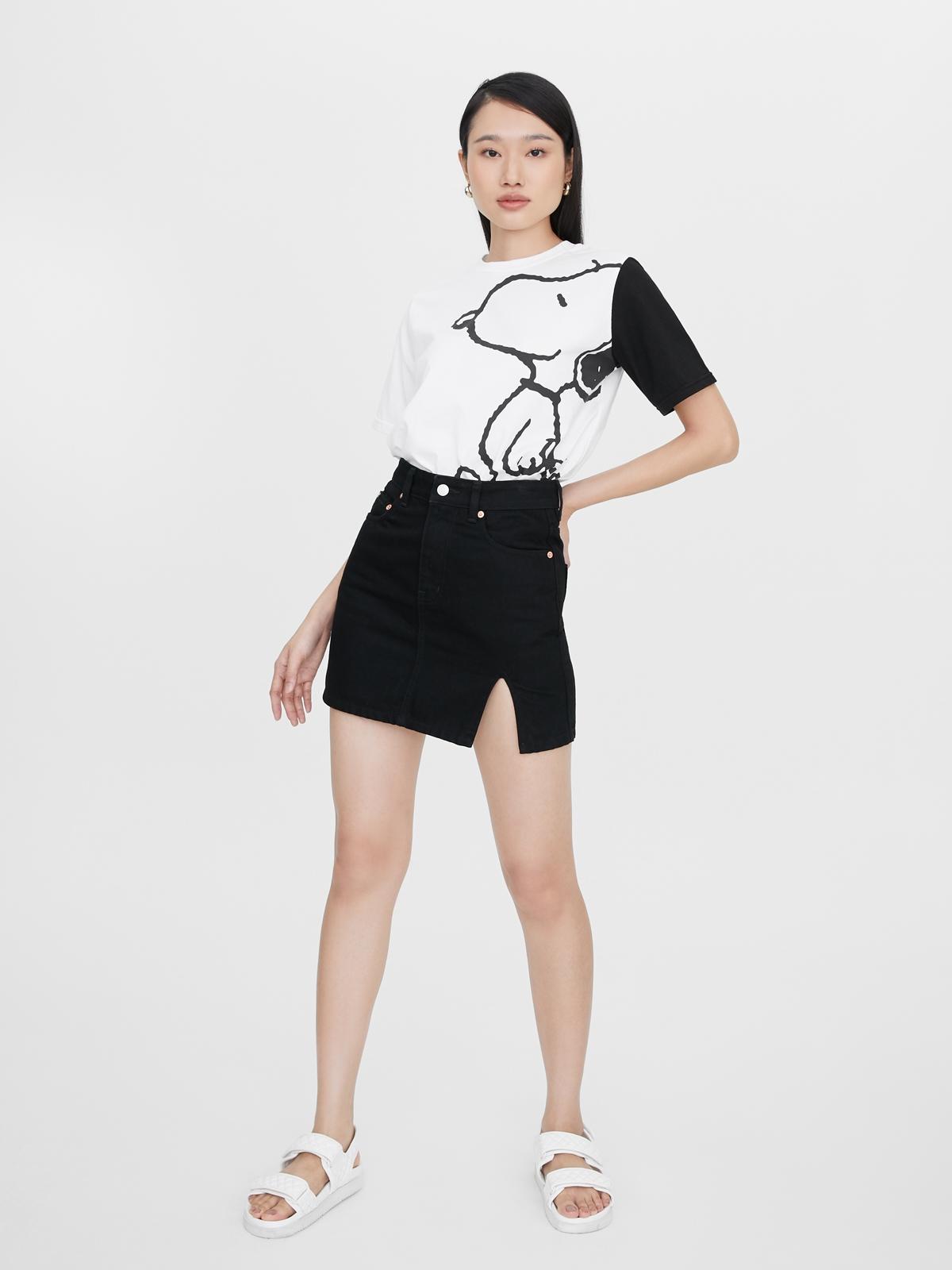 Two Tone Graphic Tee - White