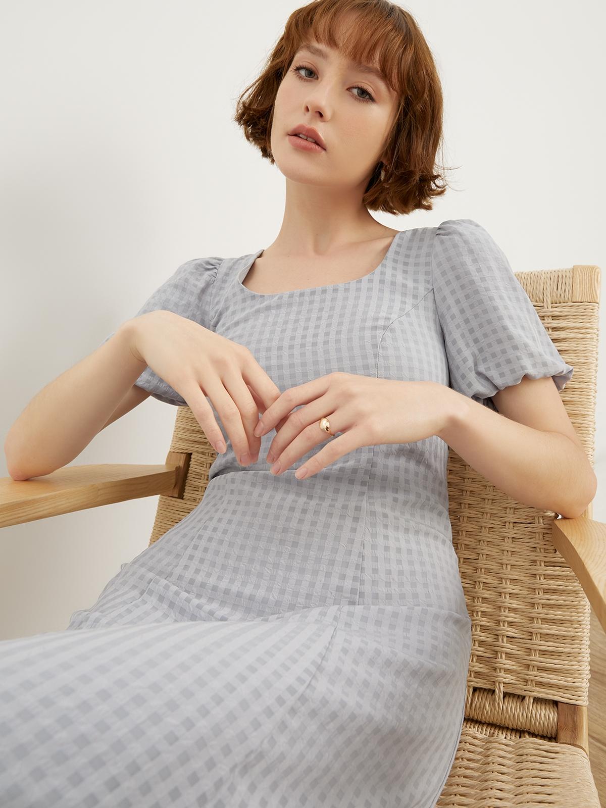 Puffed Sleeve Dress - Lilac