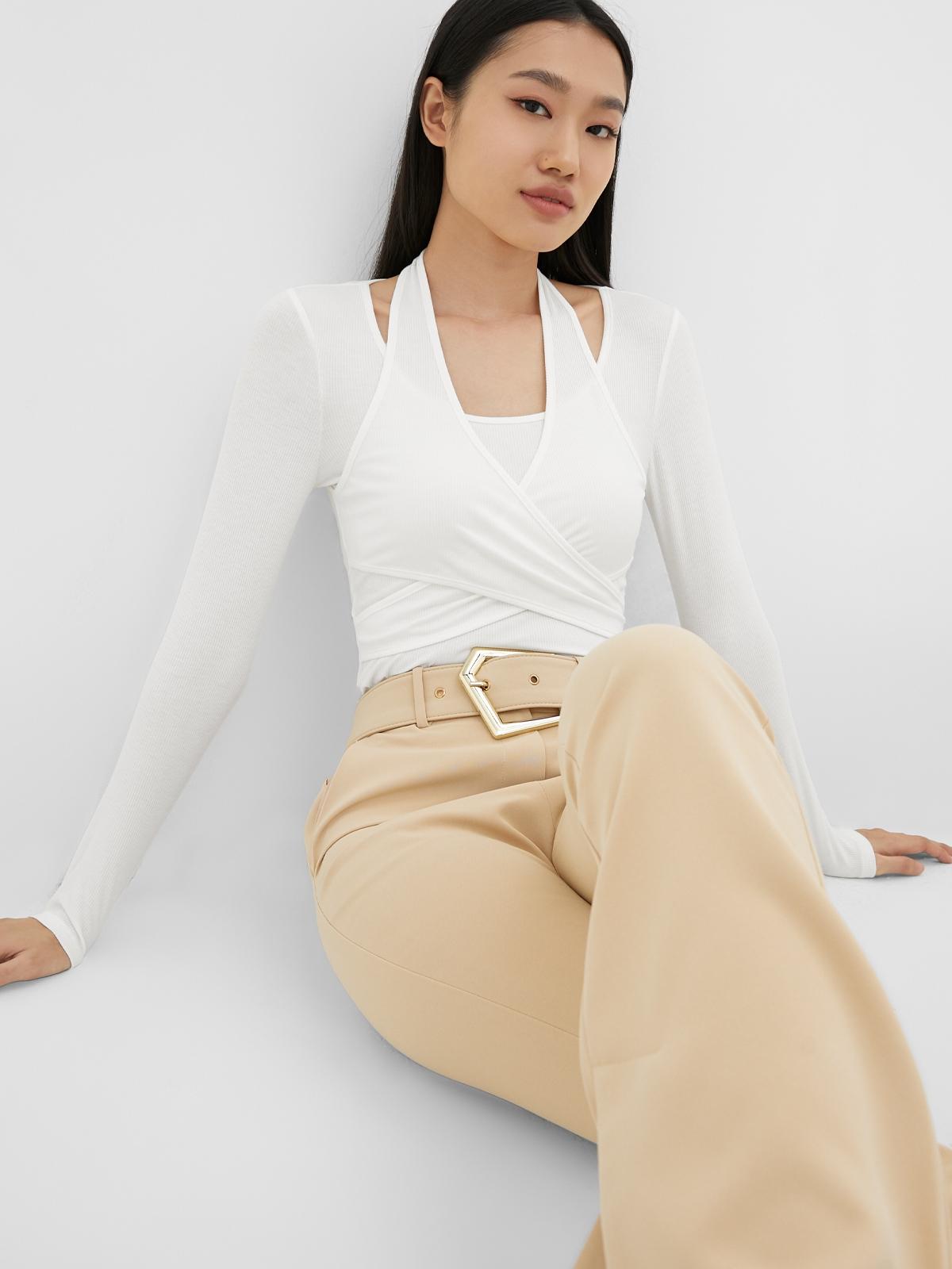 Layered Long Sleeve Shirt - White