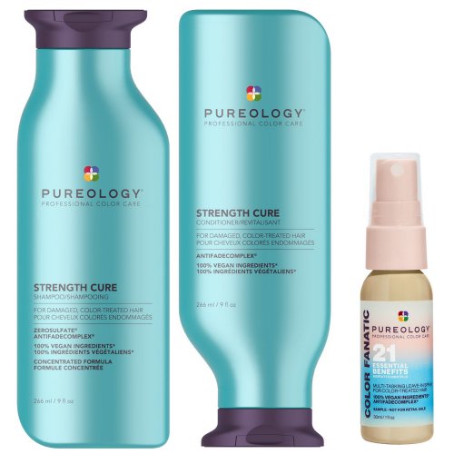 Pureology Strength Cure Shampoo, Conditioner and Color Fanatic Mini Routine for Coloured Hair