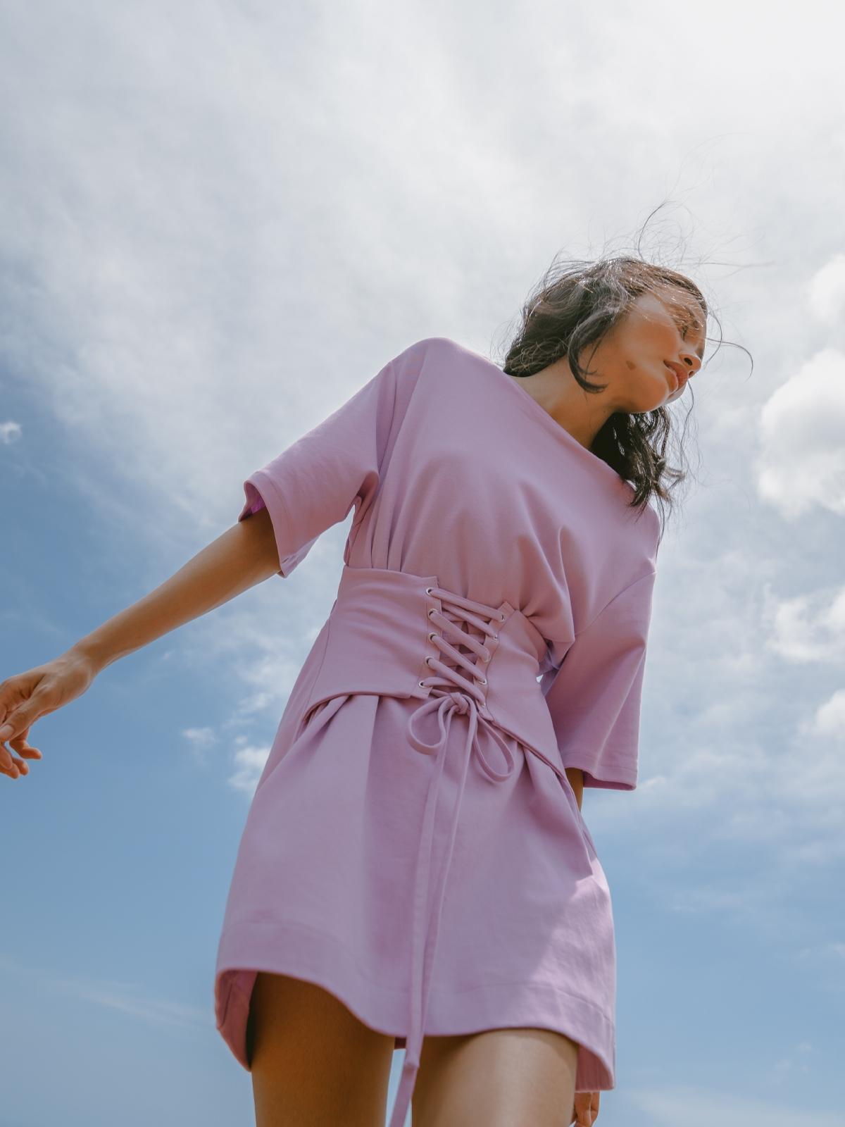 Sustainable Corset Style Loose Dress - Purple