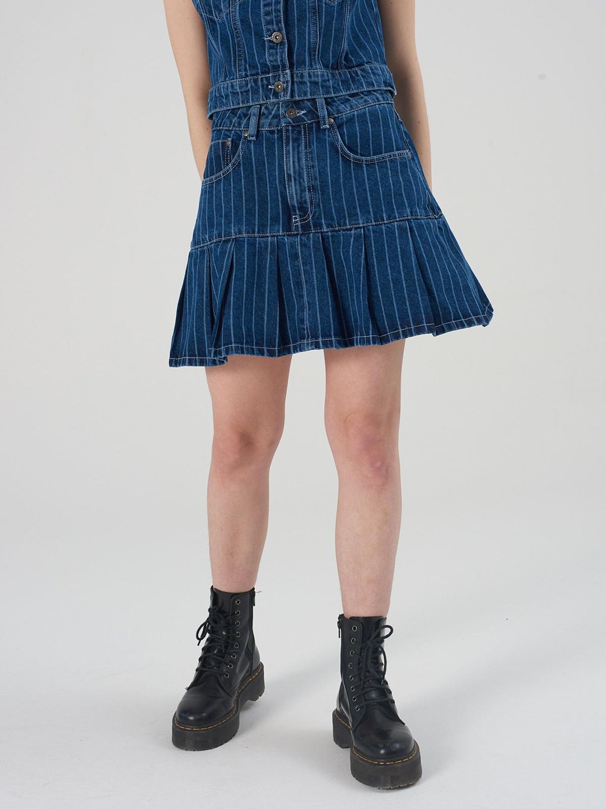 Rara Skirt - Indigo/White