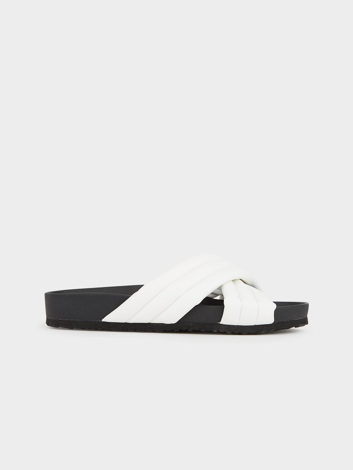 Cushy Crossover Slides - White