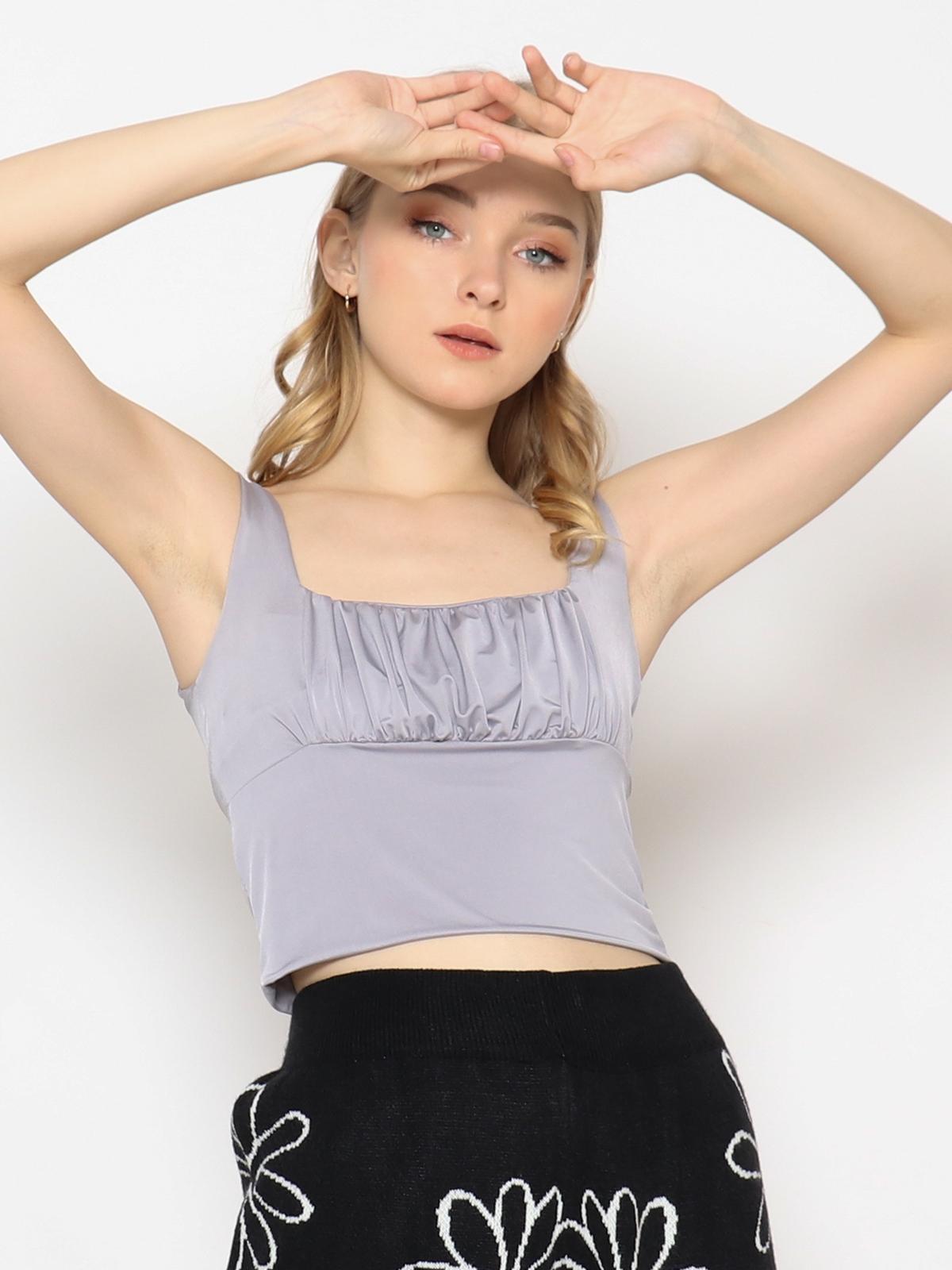 Ruched Top - Grey