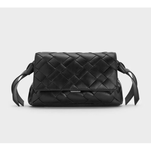 Ivette Woven Crossbody Bag - Noir