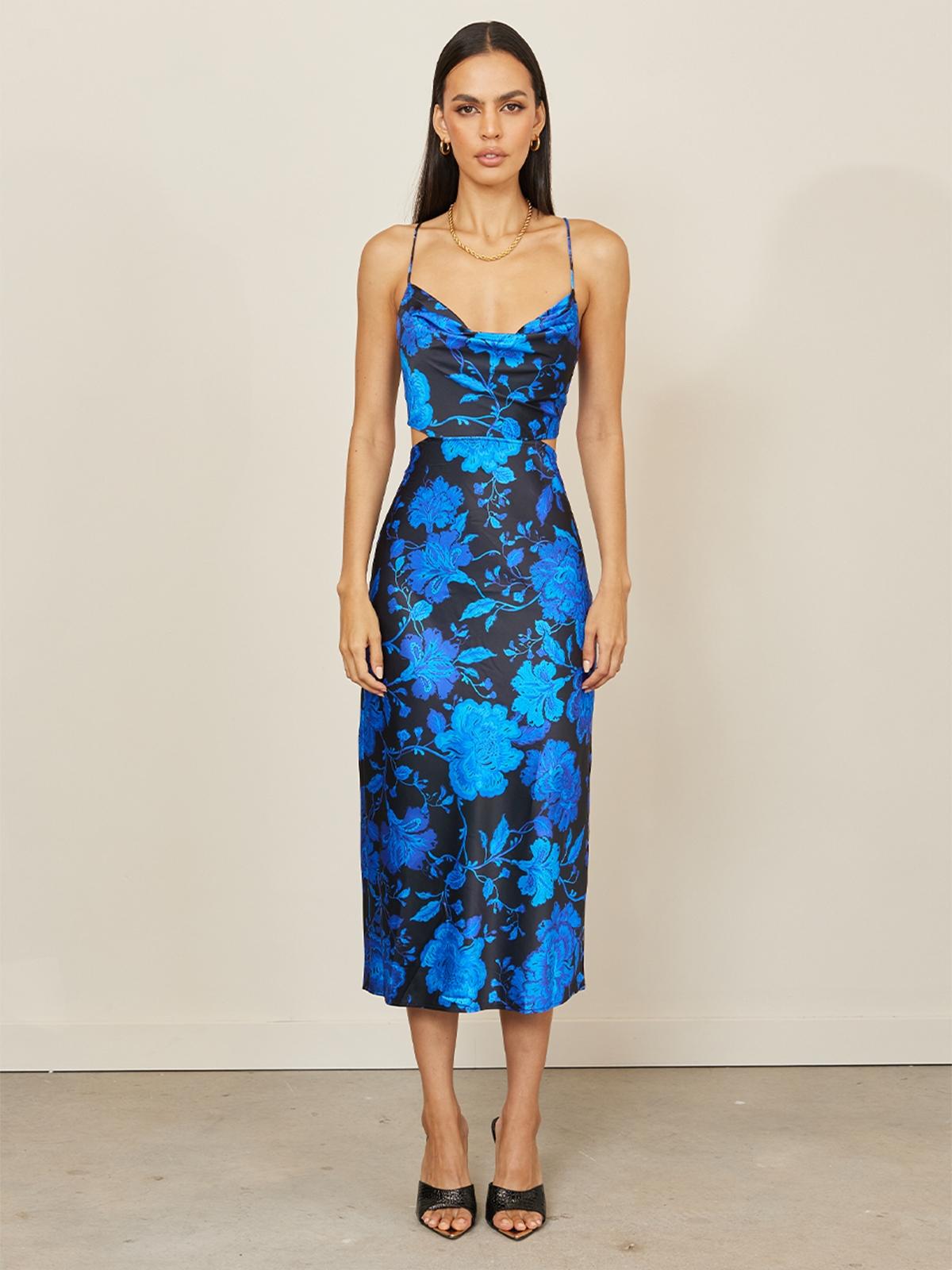 Zeida Slip Dress - Blue Floral