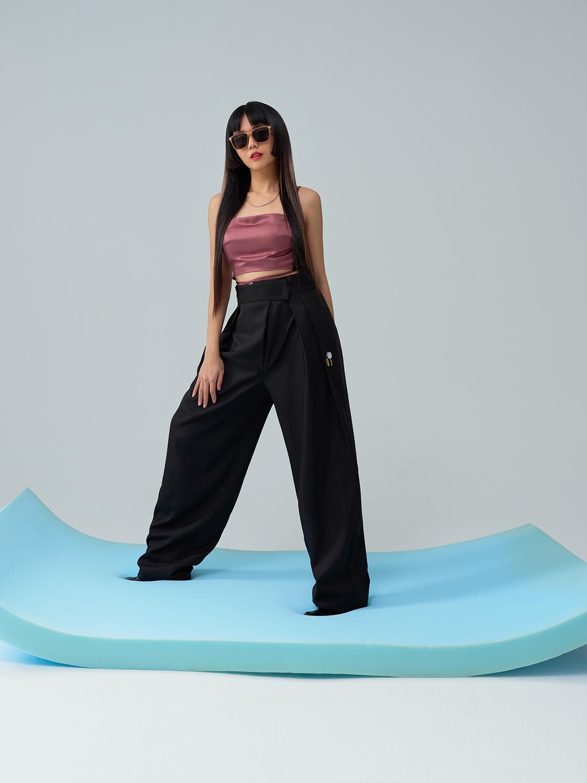 Bee Patch Open Back Bralette - Maroon