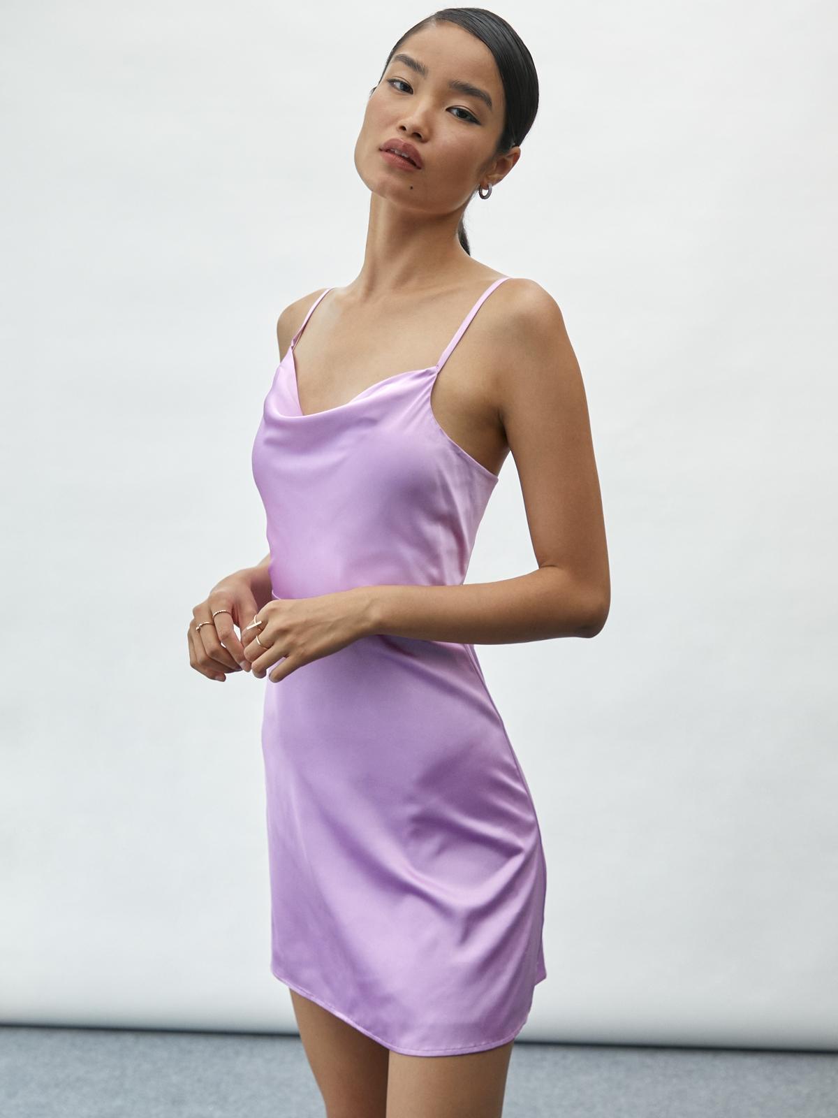 Open Keyhole Back Mini Dress - Purple