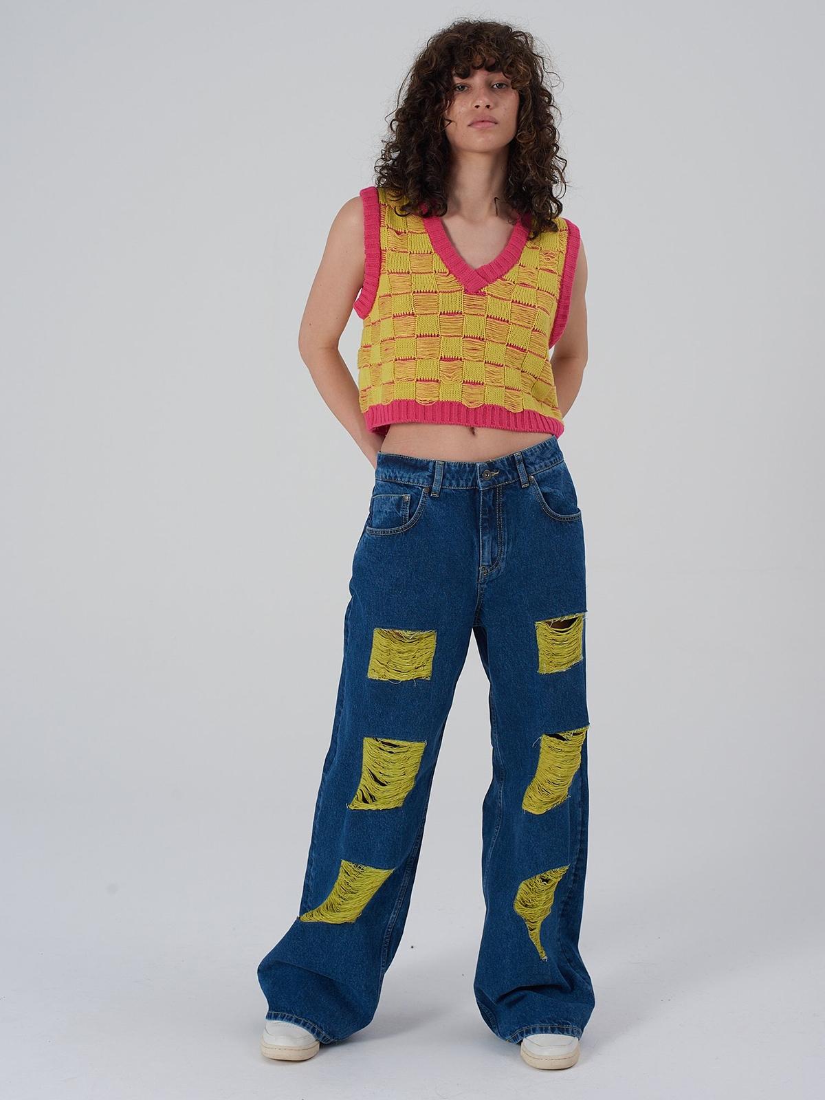 Loner Jean - Indigo/Green