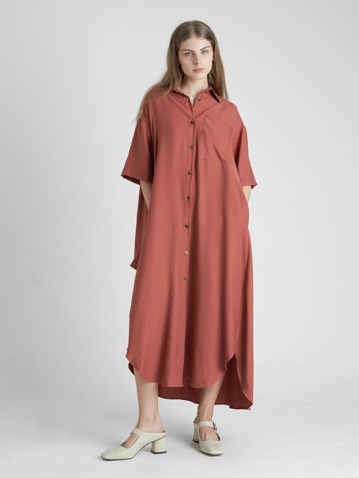 Laurie Shirt Dress - Brown