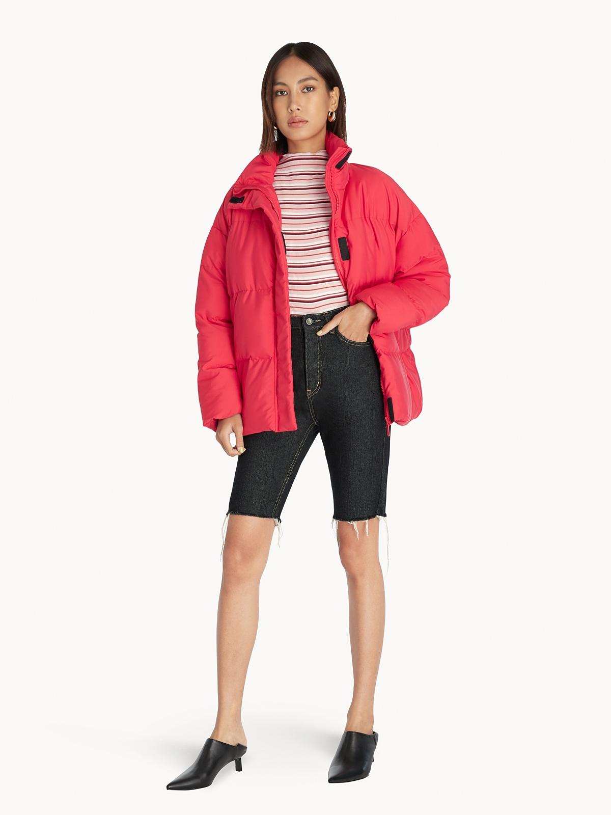 Velcro Puffer Jacket - Red