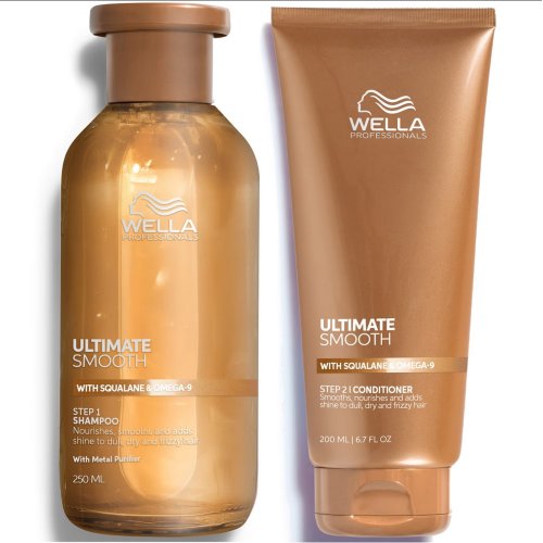 Wella Professionals Ultimate Smooth Shampoo and Conditioner Bundle with Squalane & Omega 9 for Dry, Dull & Frizzy Hair