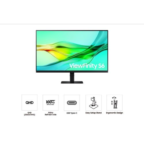  SAMSUNG 32" S60UD QHD VIEWFINITY MONITOR LS32D604UAEXXS - C 