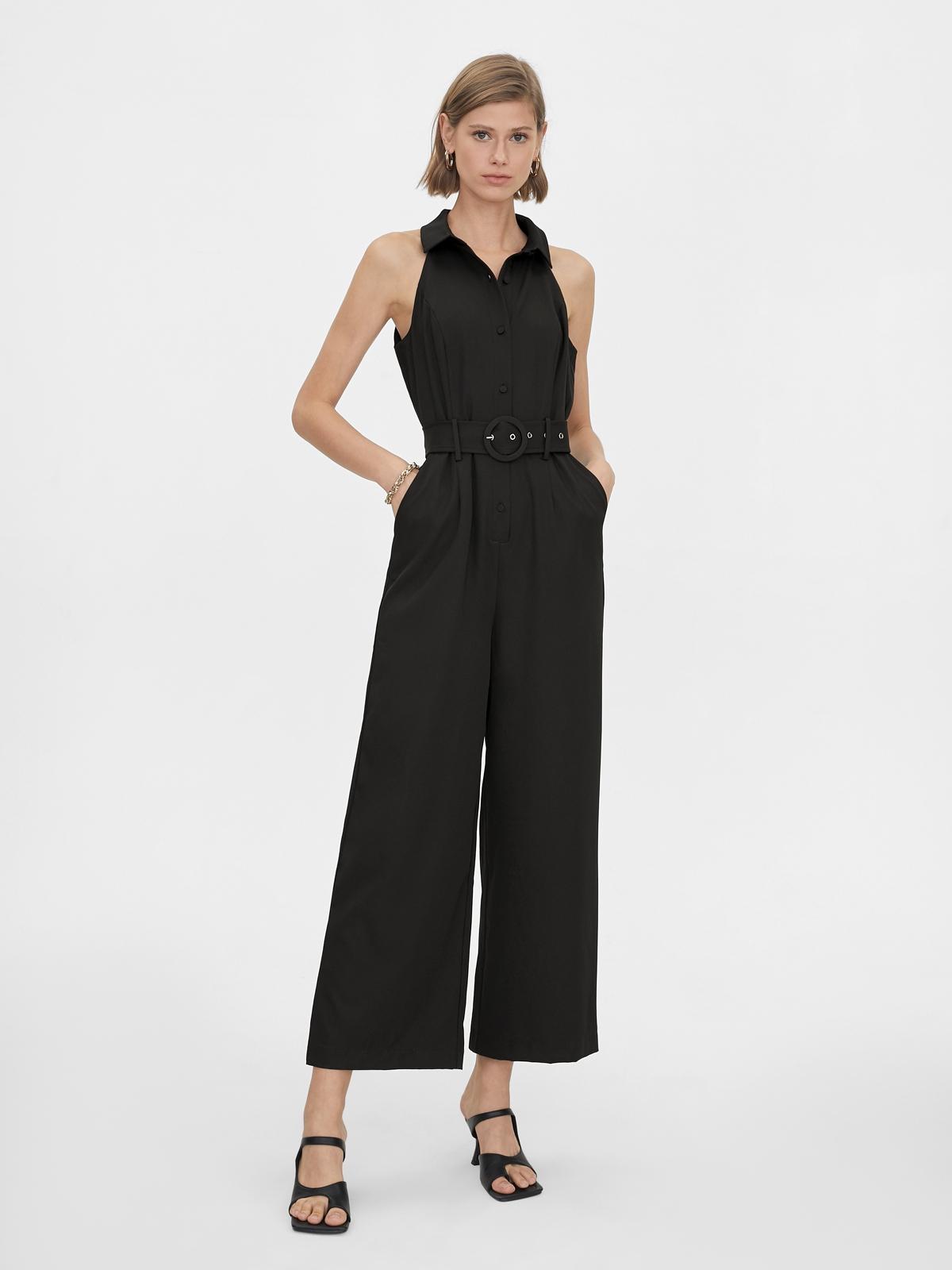 Sleeveless Utility Jumpsuit - Black