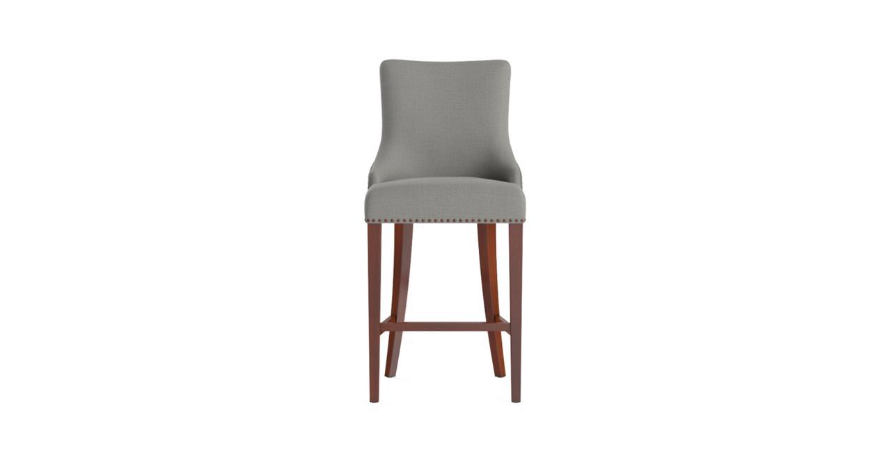 Zoe Bar Stool Stone Grey Dark Brown Solid Beech 72