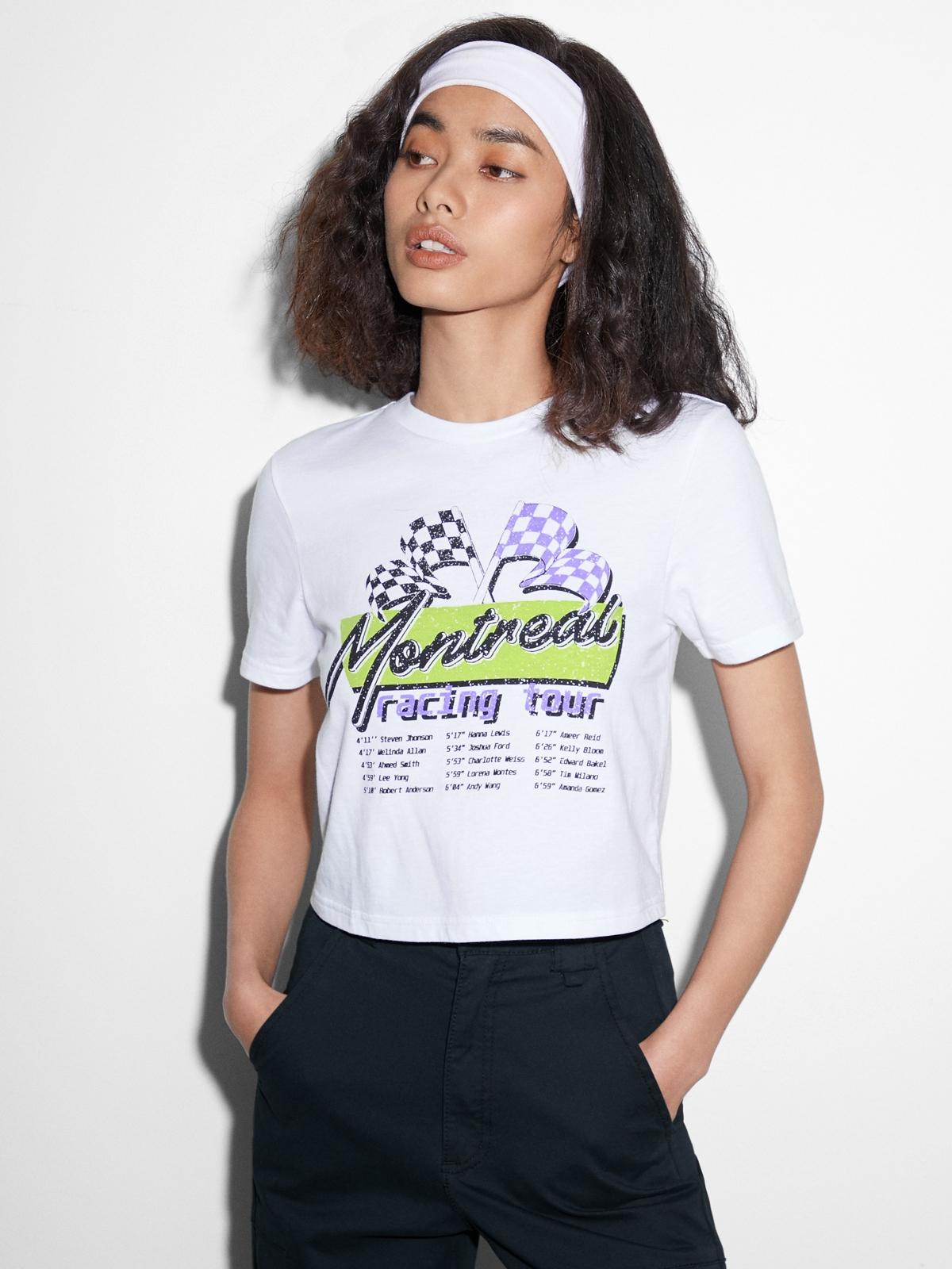 Sustainable Cotton Montreal Racing Tour Graphic Tee - White