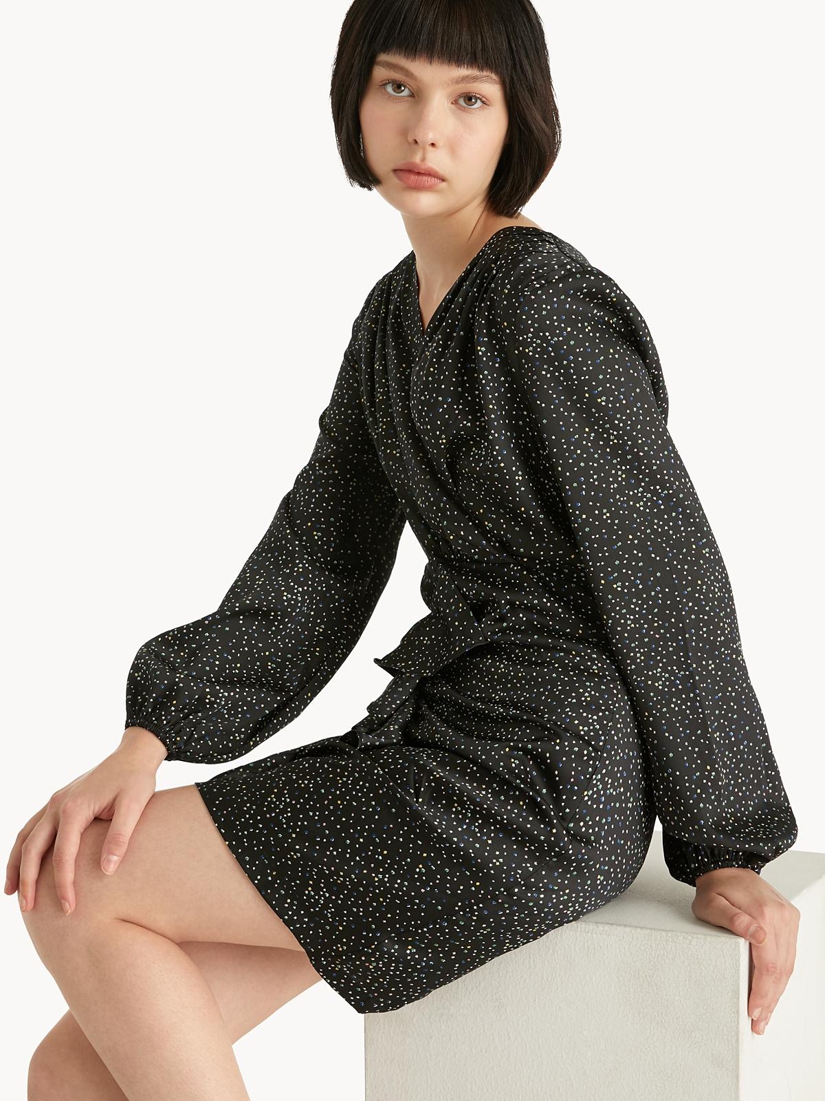 Twisted Ruffle Dress - Black