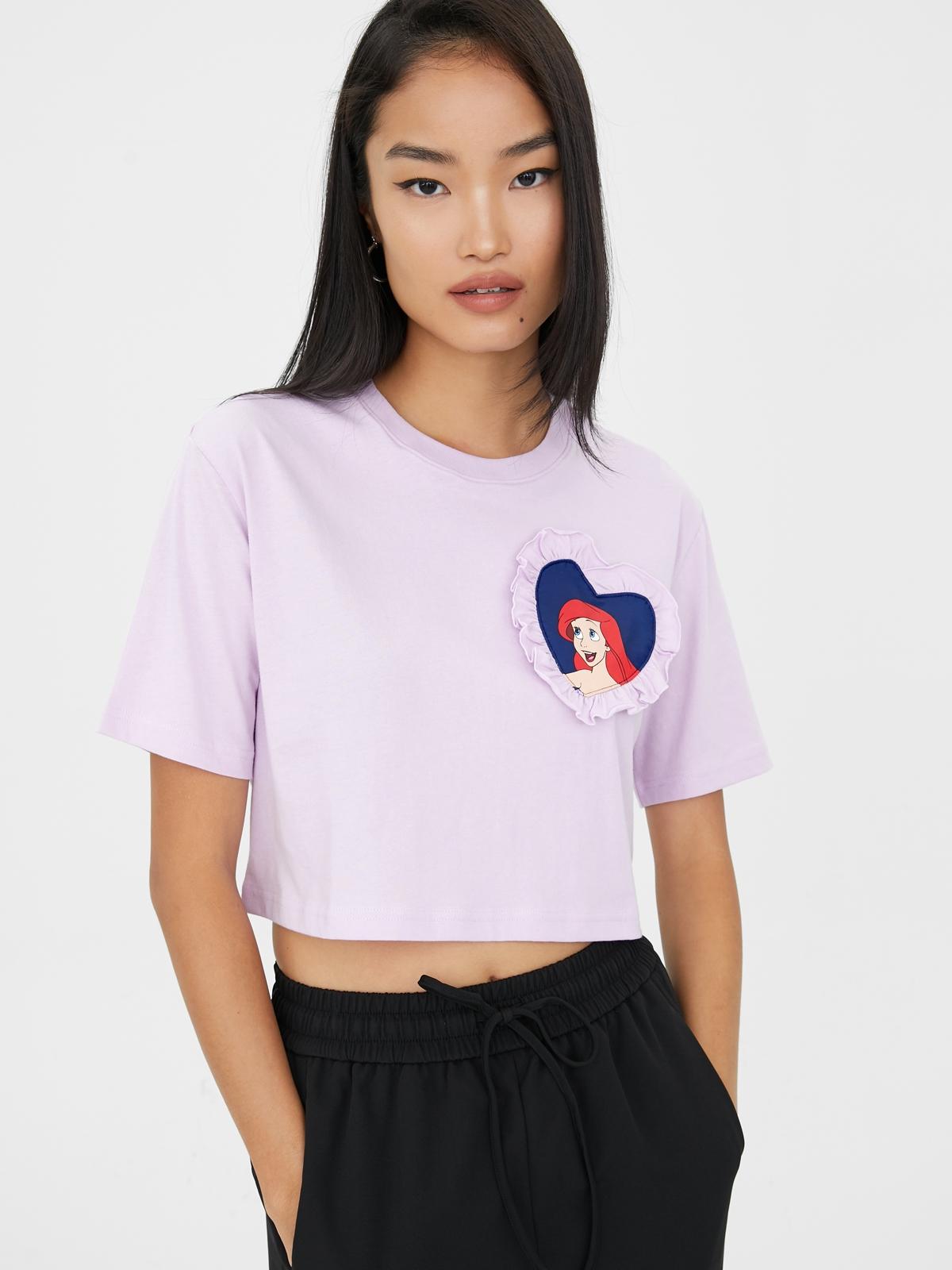 Disney Ariel Sustainable Ruffled Heart Crop Top - Lilac