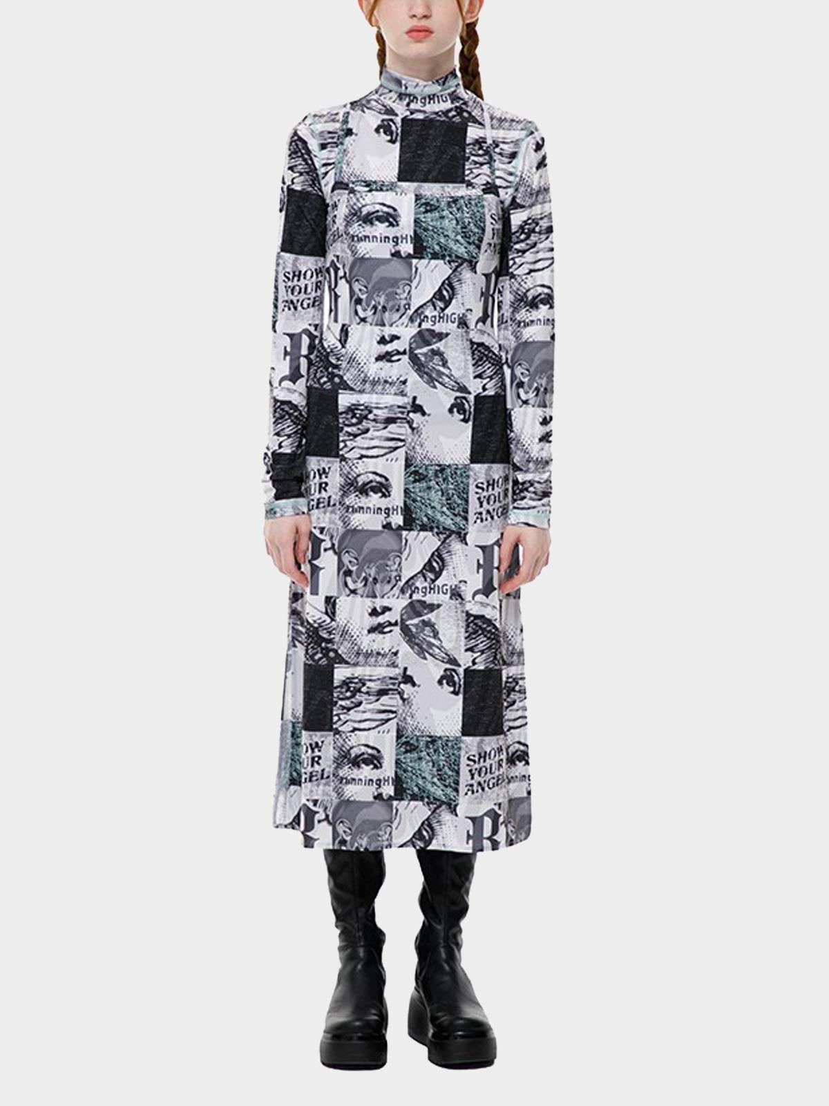 Running High x Archive Printing Sleeveless Long Dress - Black Running High x Archive Printing Sleeveless Long Dress - Black