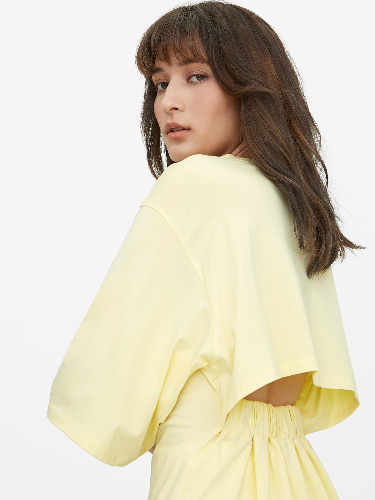 Oversized Open Back Tee - Yellow