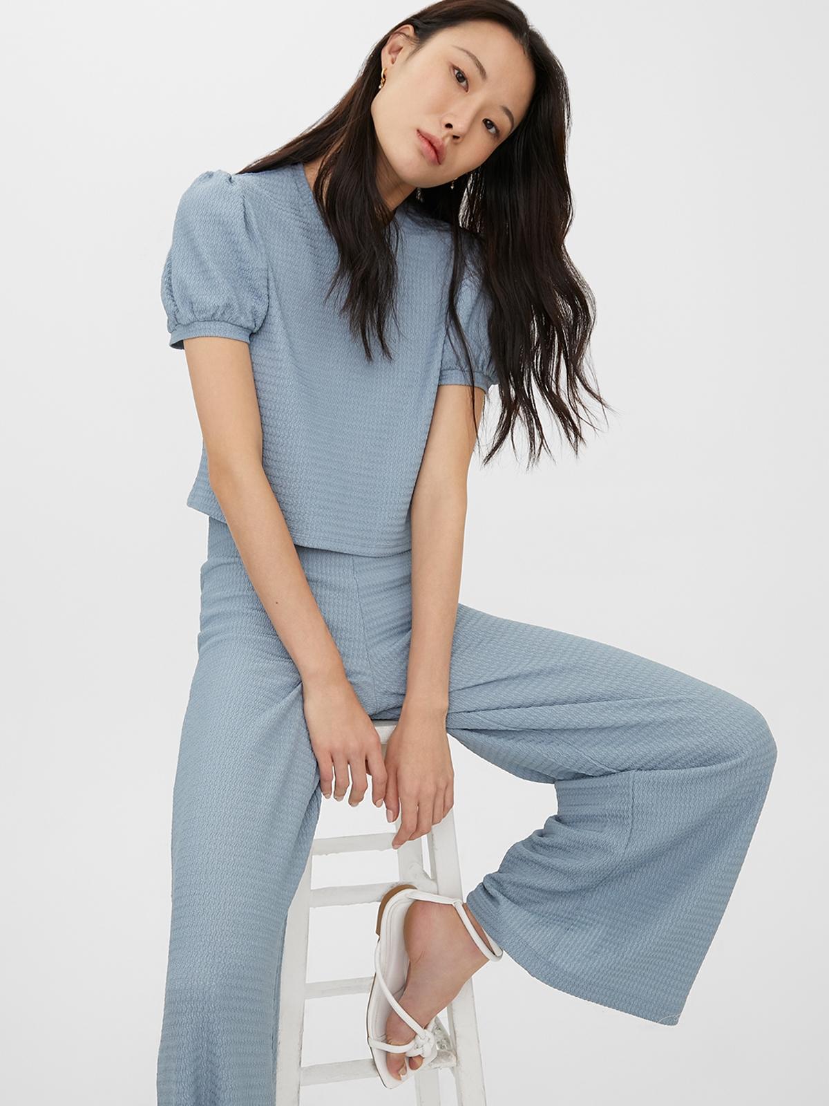 Wide Leg Pants - Blue Wide Leg Pants - Blue
