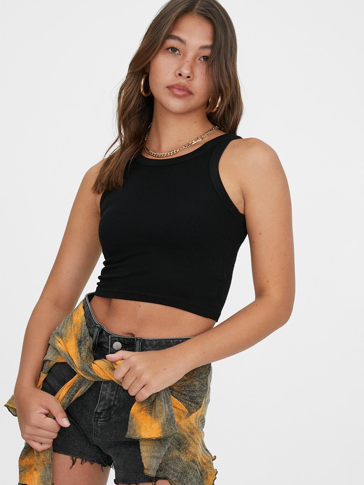 3.3 Field Trip X Ribbed Crop Sleeveless Top - Black