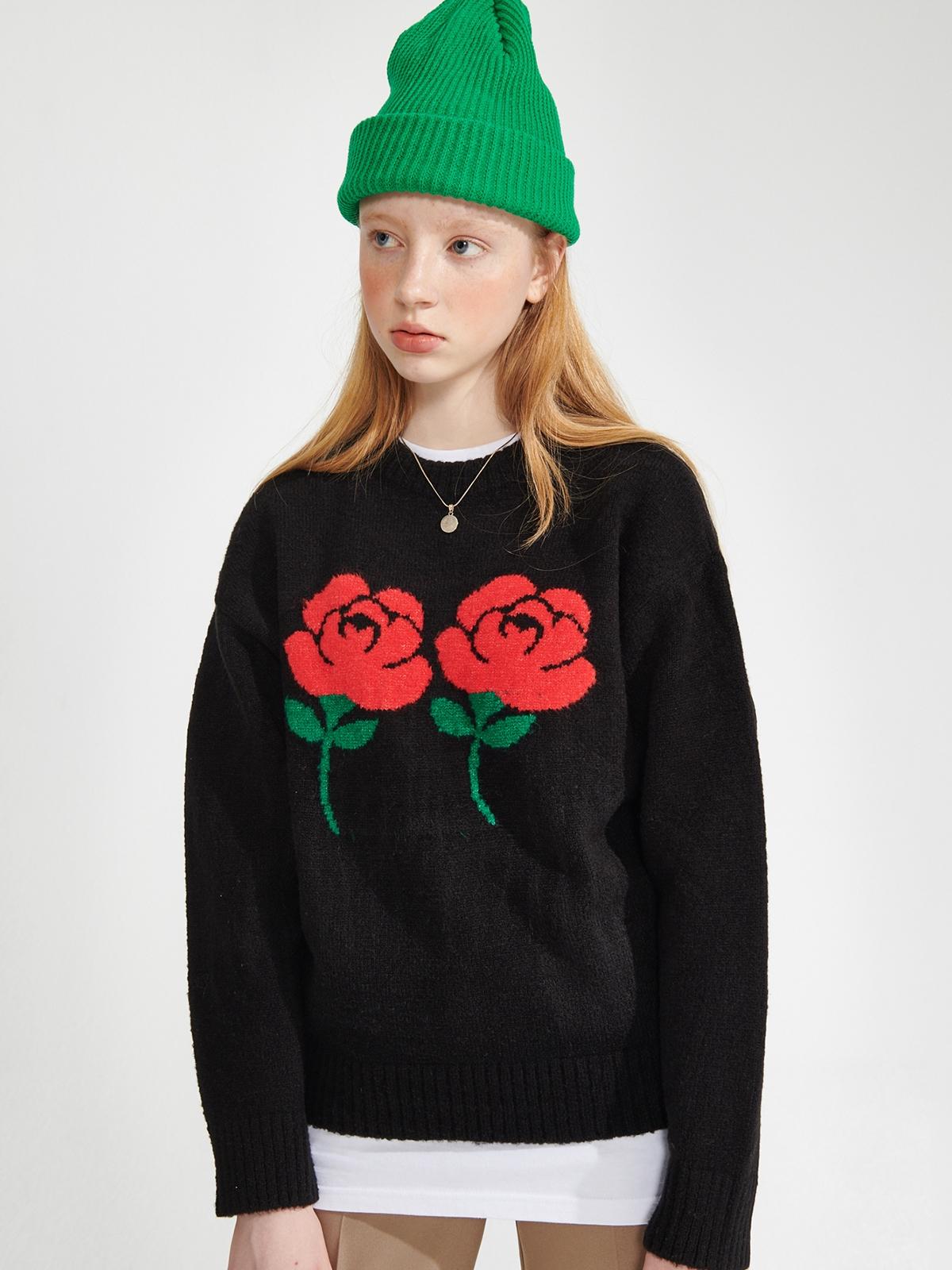 Wonder Visitor x Logo Aps Knitted Sweatshirt - Black